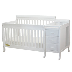 Athena Kimberly 3 in 1 Convertible Crib and Changer in White