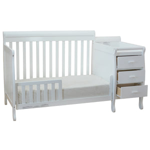 Athena Kimberly 3 in 1 Convertible Crib and Changer in White