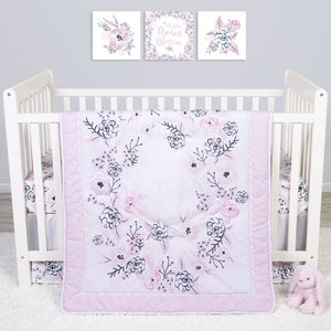 Sammy and Lou Simply Floral 4 Piece Crib Bedding Set
