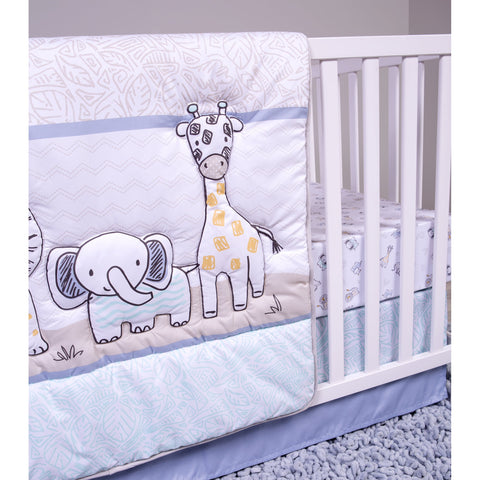 Image of Sammy and Lou Safari Yearbook 4 Piece Crib Bedding Set