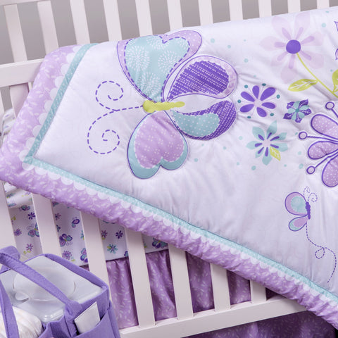 Image of Sammy and Lou Butterfly Meadow 4 Piece Crib Bedding Set