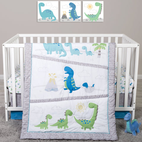 Image of Sammy and Lou Dinosaur Pals 4 Piece Crib Bedding Set