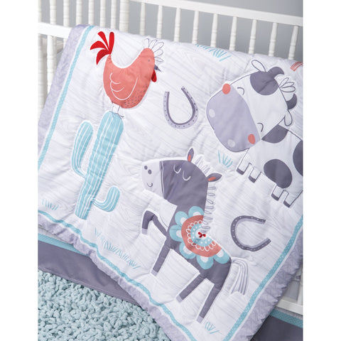 Image of Sammy and Lou Farmstead Friends 4 Piece Crib Bedding Set