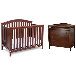 AFG Baby Kali II 4-in-1 Convertible Crib and Grace I 3-Drawer Changer in Espresso