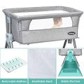 Image of Costway Adjustable Baby Bedside Crib with Large Storage