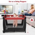 Image of Costway 4-in-1 Convertible Portable Baby Play yard with Toys and Music Player