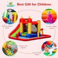 Image of Costway Inflatable Water Slide Jumper Bounce House with Ocean Ball
