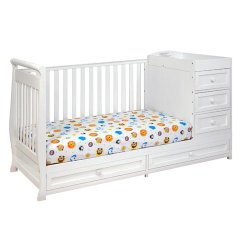 Image of AFG Baby Daphne Solid Wood 2-in-1 Convertible Crib Gray