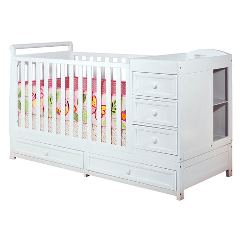 Image of AFG Athena Daphne 2 in 1 Convertible Crib in White