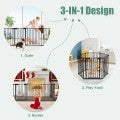 Image of Costway 6 Panel Wall-mount Adjustable Baby Safe Metal Fence Barrier