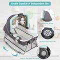 Costway 4-in-1 Convertible Portable Baby Playard Newborn Napper with Music and Toys
