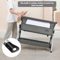 Costway Adjustable Baby Bedside Crib with Large Storage