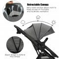 Costway Foldable High Landscape Baby Stroller with Reversible Reclining Seat