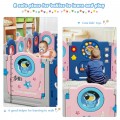 Costway Foldable Kids Safety Play Center with Lockable Gate