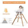 Costway 3-in-1 Convertible Wooden Baby High Chair