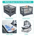 Costway 4-in-1 Convertible Portable Baby Play yard with Toys and Music Player