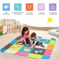 Costway 125 Pieces Baby Foam Interlocking Play Mat with Fence Instruments Styles