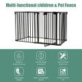 Costway 6 Panel Wall-mount Adjustable Baby Safe Metal Fence Barrier