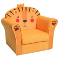 Image of Costway Kids Armrest Lion Upholstered Sofa