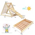 Costway Foldable Wooden Climbing Triangle Indoor with Ladder for Toddler Baby