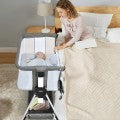 Costway Adjustable Baby Bedside Crib with Large Storage