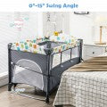 Image of Costway 5 in 1 Baby Nursery Center Foldable Toddler Bedside Crib with Music Box