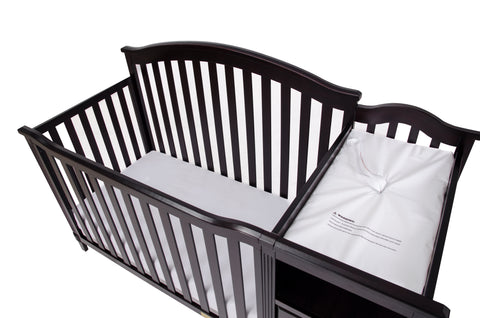 Image of AFG Baby Kali II 4-in-1 Convertible Crib with Leila 2-Drawer Changer in Espresso