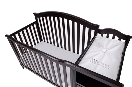 AFG Baby Kali II 4-in-1 Convertible Crib with Leila 2-Drawer Changer in Espresso
