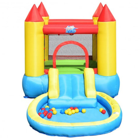 Image of Costway Inflatable Kids Slide Bounce House with 580w Blower