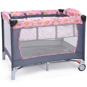 Foldable 2 Color Baby Crib Playpen Playard