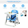 Image of Costway Baby Booster Folding Travel High Chair with Safety Belt & Tray