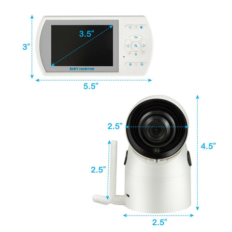 Image of Baby Monitor with 360 Degree Tilt-Zoom Auto Camera and Video