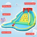 Costway Double Side Inflatable Water Slide Park with Climbing Wall
