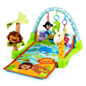 Costway 4-in-1 Baby Play Gym Mat with 3 Hanging Educational Toys